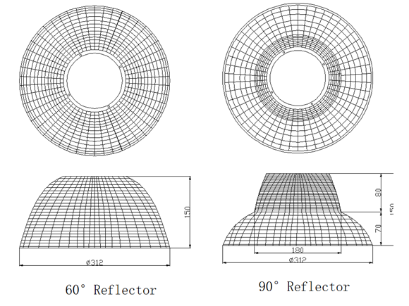 150W highbay reflectors